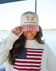 Living The American Dream - Red Gingham Hat KenzKustomz