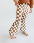 Checkered Flare Pants | Copper