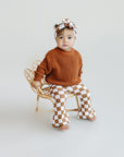 Checkered Flare Pants | Copper