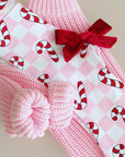Checkered Candy Cane Flare Pants | Pink