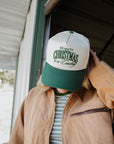 All I want for Christmas is a Cowboy - Green Vintage Trucker Hat KenzKustomz