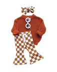 Checkered Flare Pants | Copper