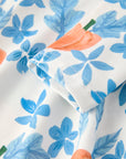 Fall Halloween & Thanksgiving Pumpkin Floral Print Long Sleeve Dress