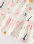 Fall Halloween & Thanksgiving Cute Pumpkin Print Girls Dress
