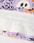 Halloween Ghost Floral Print Purple Ruffled Girls Pajamas