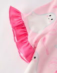 Halloween Ghost Short Sleeve Ruffled Girls Pajamas