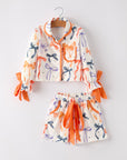 Halloween Mommy and Me Bow Print Pajama Set