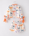 Halloween Mommy and Me Bow Print Pajama Set