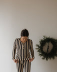 Women's Long Sleeve Bamboo Pajama | Midnight Stripe