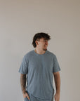 Men's Short Sleeve Pajamas | Blue Gingham