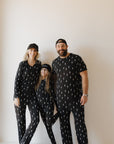 Men's Bamboo Short Sleeve Pajama | Midnight Lightning Bolt