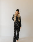 Women's Long Sleeve Bamboo Pajama | Midnight Lightning Bolt