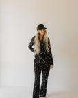 Women's Long Sleeve Bamboo Pajama | Midnight Lightning Bolt