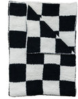 Black + White Checkered Plush Blanket Mebie Baby