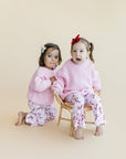 Checkered Candy Cane Flare Pants | Pink