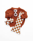 Checkered Flare Pants | Copper