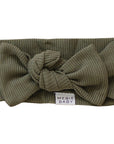 Winter Green Organic Cotton Ribbed Head Wrap