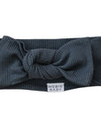 Charcoal Organic Cotton Ribbed Head Wrap