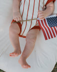 Knit Romper | Picnic Pinstripe