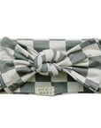 Light Green Checkered Bamboo Head Wrap Mebie Baby