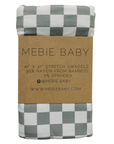 Light Green Checkered Bamboo Stretch Swaddle