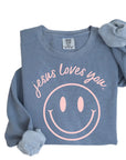 Jesus Loves You Smiley Pullover Saved by Grace Co.