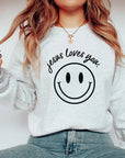Jesus Loves You Smiley Pullover Saved by Grace Co.