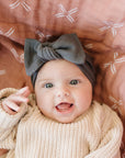 Charcoal Organic Cotton Ribbed Head Wrap