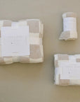 Taupe Checkered Plush Blanket Mebie Baby