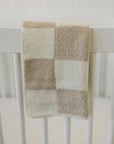 Taupe Checkered Plush Blanket Mebie Baby