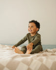 Taupe Checkered Plush Blanket Mebie Baby