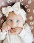 Vanilla Organic Cotton Ribbed Head Wrap Mebie Baby