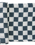 Charcoal Checkered Muslin Swaddle Blanket