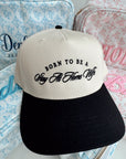Born To Be A Stay At Home Wife - Black Vintage Trucker Hat KenzKustomz