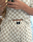 Women's Boxy Tee Lounge Set | Checkerboard