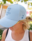 What If It Works Out - Blue Performance Trucker Hat