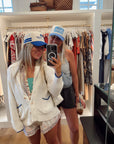 Booked and Busy - Royal Blue Vintage Trucker Hat KenzKustomz