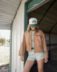 All I want for Christmas is a Cowboy - Green Vintage Trucker Hat KenzKustomz