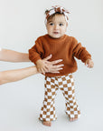 Checkered Flare Pants | Copper