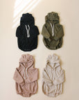 Ribbed Bear Hood Romper