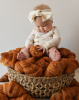 Long Sleeve Bamboo Snapsuit | Croissants