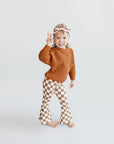 Checkered Flare Pants | Copper