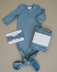 Dusty Blue Bamboo Head Wrap Mebie Baby