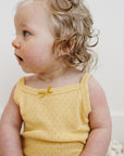 Yellow Bow Pointelle Tank Bodysuit