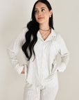 Women's Bamboo Button Up Lounge Set | Dainty Vines
