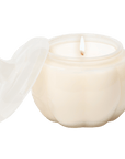 Warm and Cozy Soy Candle - White Translucent Glass Pumpkin Jar - 20 oz