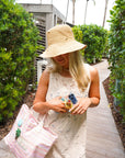Raffia Bucket Hat with Charms