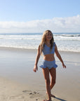 Girls Two Piece Swimsuit | Blue Gingham