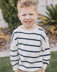 Navy Stripe Knit Sweater