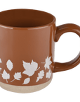 Fall Leaves 14oz. Orange Stoneware Coffee Mug